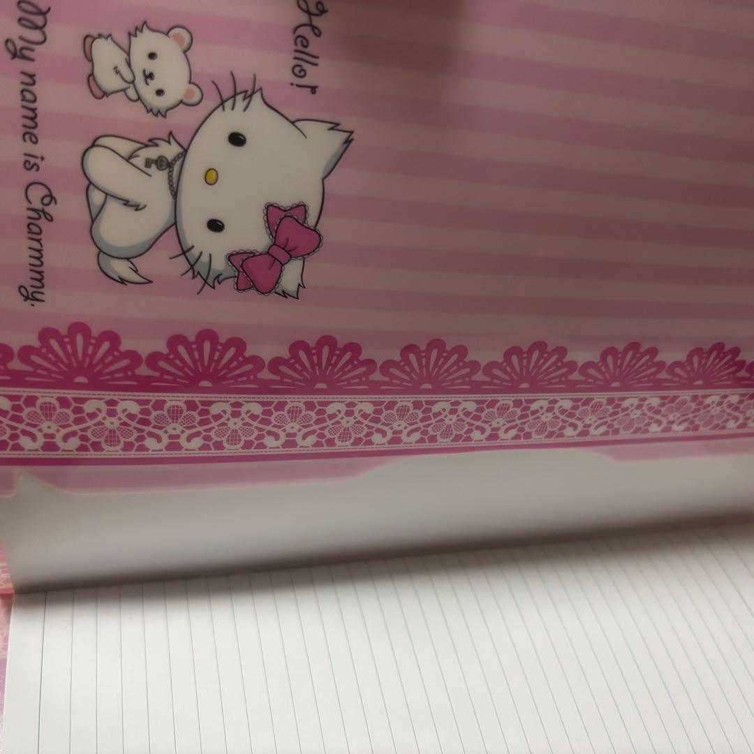 チャーミーキティ 2005 2つ折り 見開き クリアファイルカバー付き