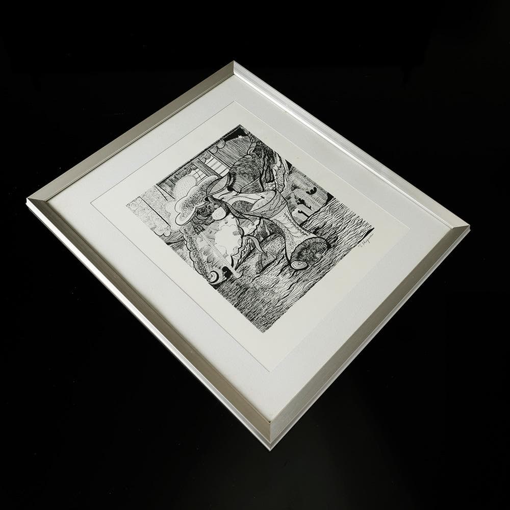 池上隆 直筆サイン 細密 鉛筆画 潮騒 額装 2号 共シール - メルカリ