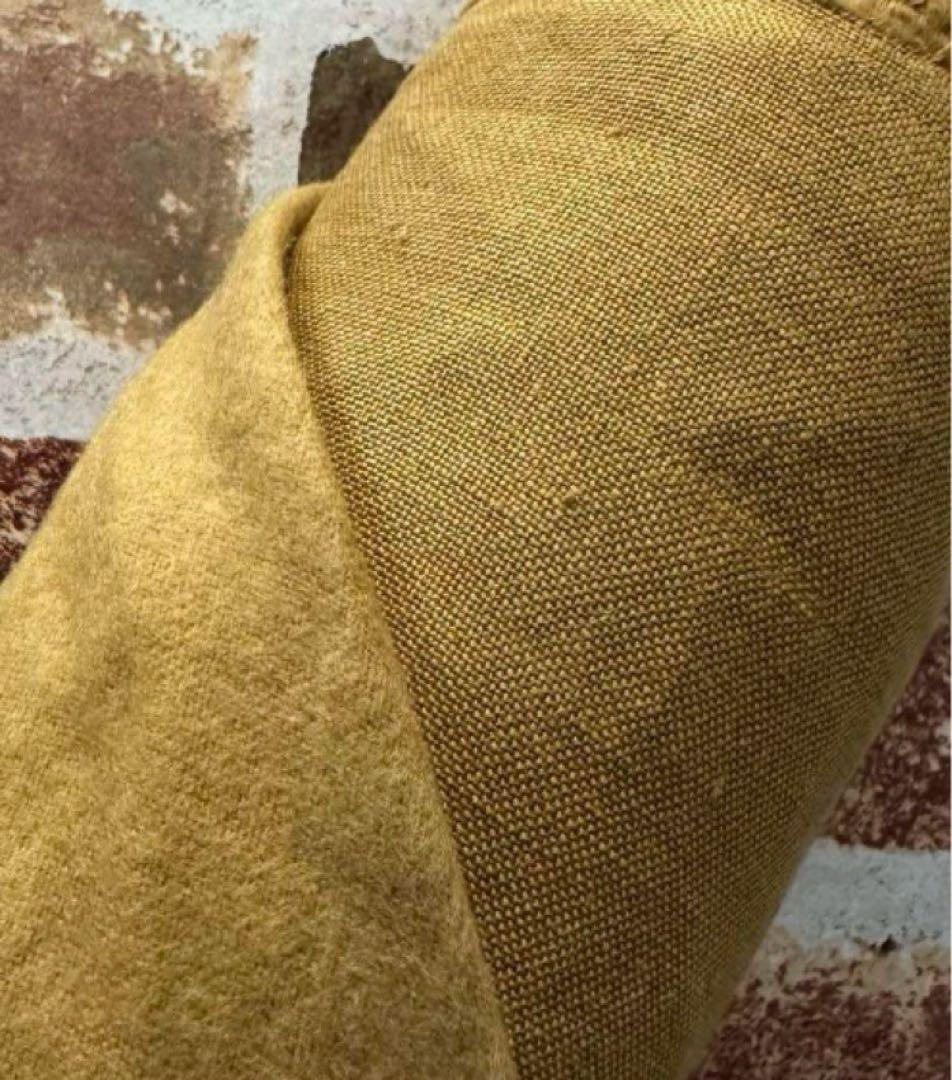 秋new♪＊ハンドメイド＊もんぺパンツ　サルエル起毛リネン　キャメルからしＬ