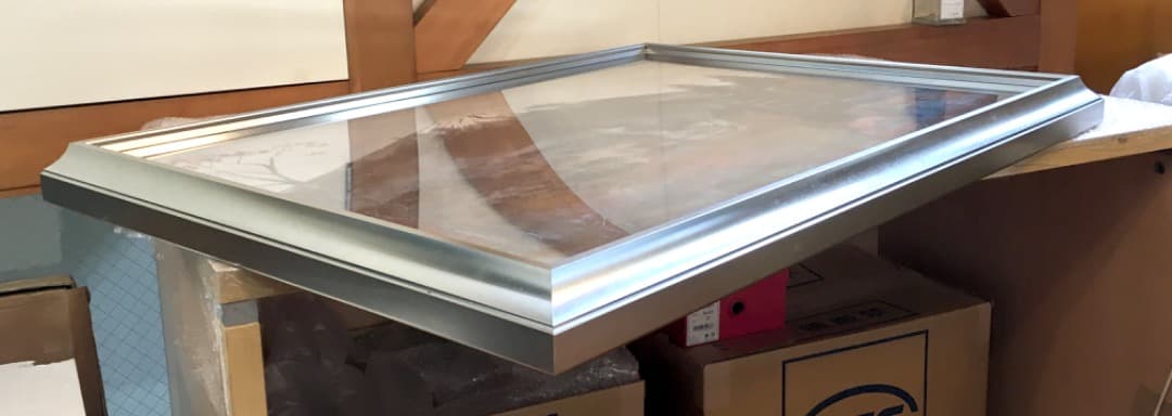 晩秋の富士 日本画 額装 美術品 額縁 富士山 秋 小林忠