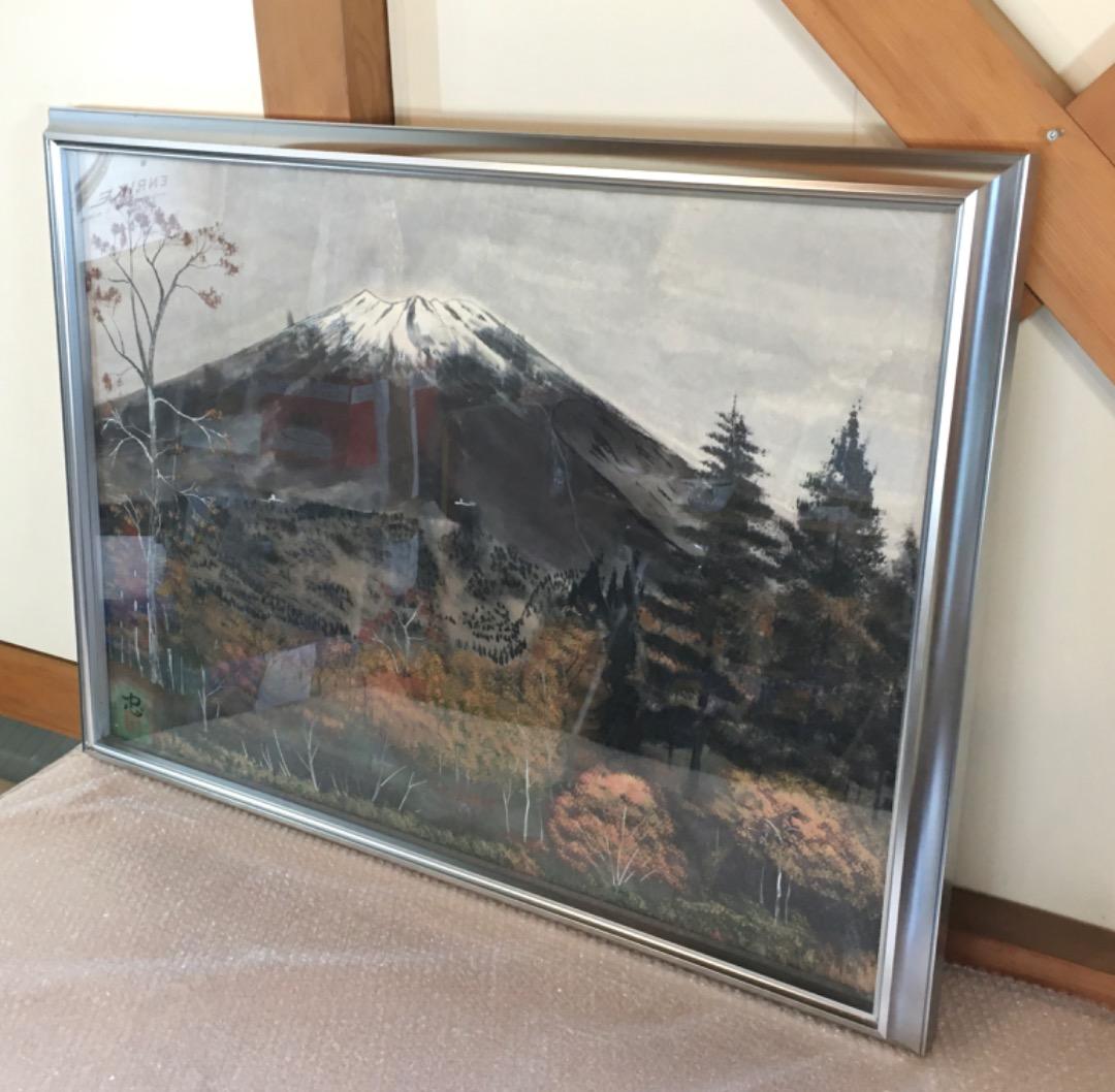 晩秋の富士 日本画 額装 美術品 額縁 富士山 秋 小林忠