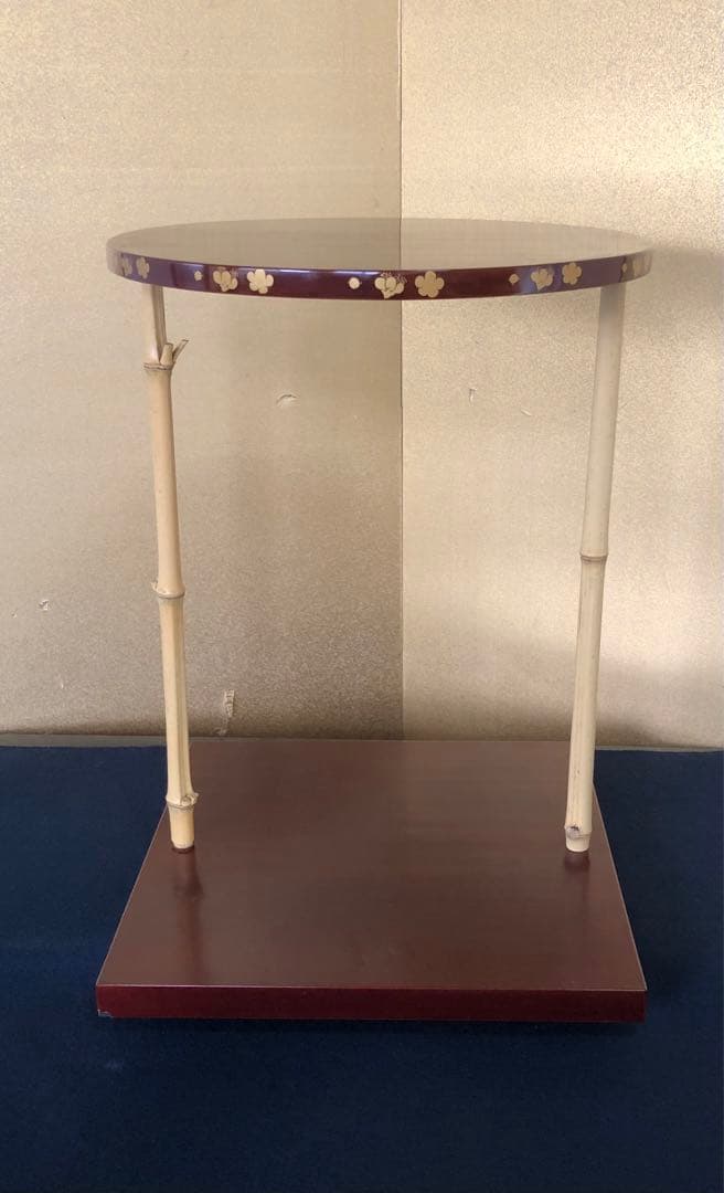 《R》茶道具 溜塗 三友棚 組立式 塗師 川瀬表完作 共箱　260114き3