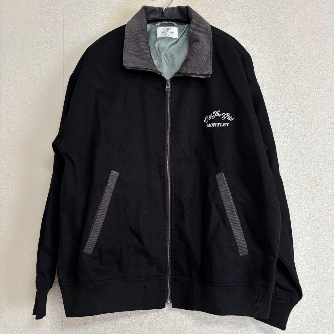 美品】 Montley コットン ジップジャケット ブラック XL 刺繍