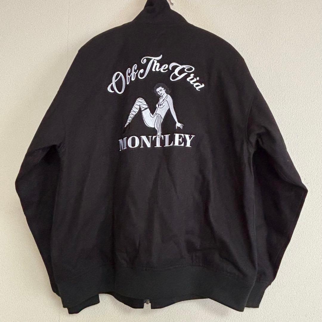 美品】 Montley コットン ジップジャケット ブラック XL 刺繍