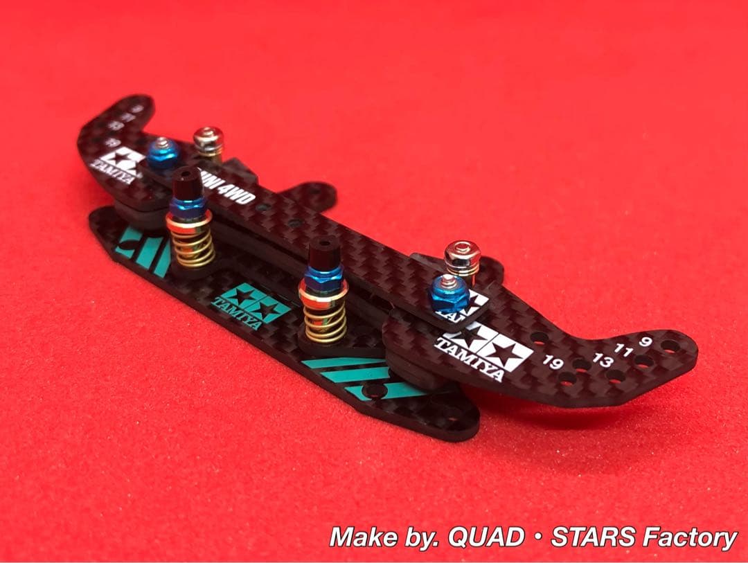 【ミニ四駆パーツ】2軸ATピボットバンパー　2022カーボン【ブルーVer.】