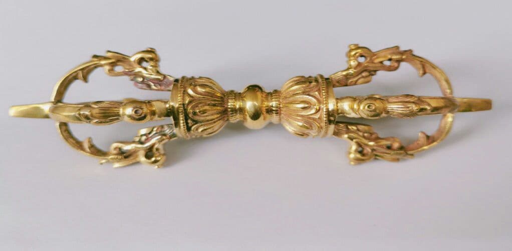 修縁堂】チベット密教 五鈷杵 金剛杵 法器法具 真鍮製 vajra13.