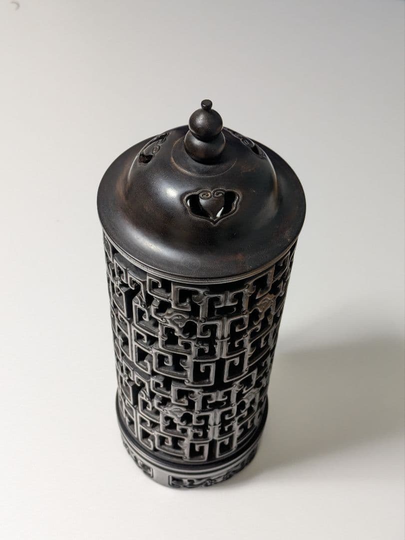 最終値下げ』中国の香炉 紫檀 透かし彫り