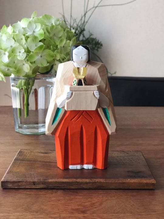 浦弘園作 奈良一刀彫「月こよみ」巫女さん 美品 ショップ