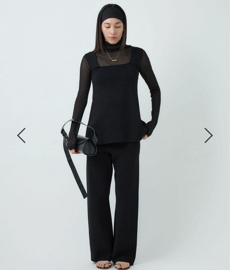 Chaosカオス シルクコンフレアタンク 黒