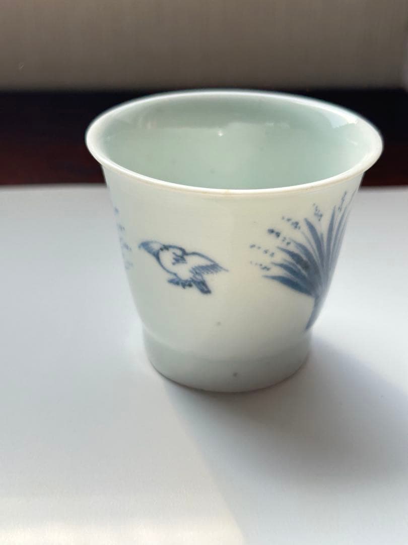 ✨【古伊万里】⭐️蕎麦猪口　稲穂に鳥文　骨董　時代物　湯呑み　江戸期