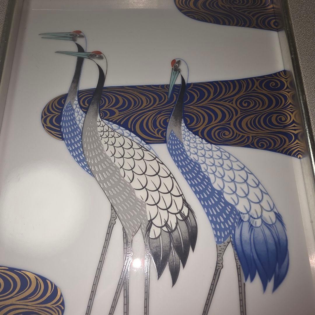 香蘭社】陶額・光琳鶴・群鶴図