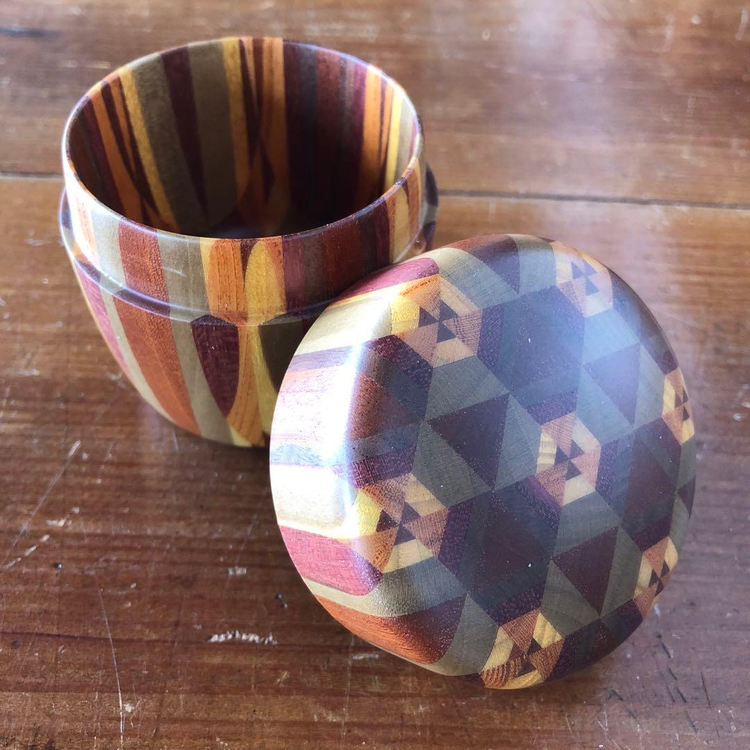 寄木細工 箱根細工 棗 茶入れ なつめ 無垢 合子 茶道具 茶道 抹茶 茶筒