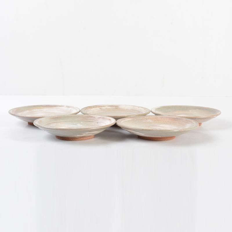 丹山窯 小峠葛芳造 三島手花文 菓子皿 五客 共