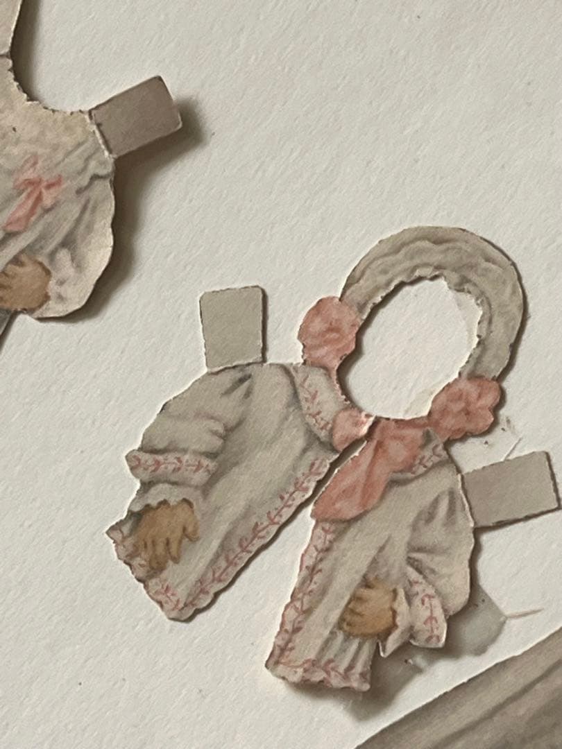 アンティークヴィクトリアンガラスフレーム壁掛け額装飾ペーパードール