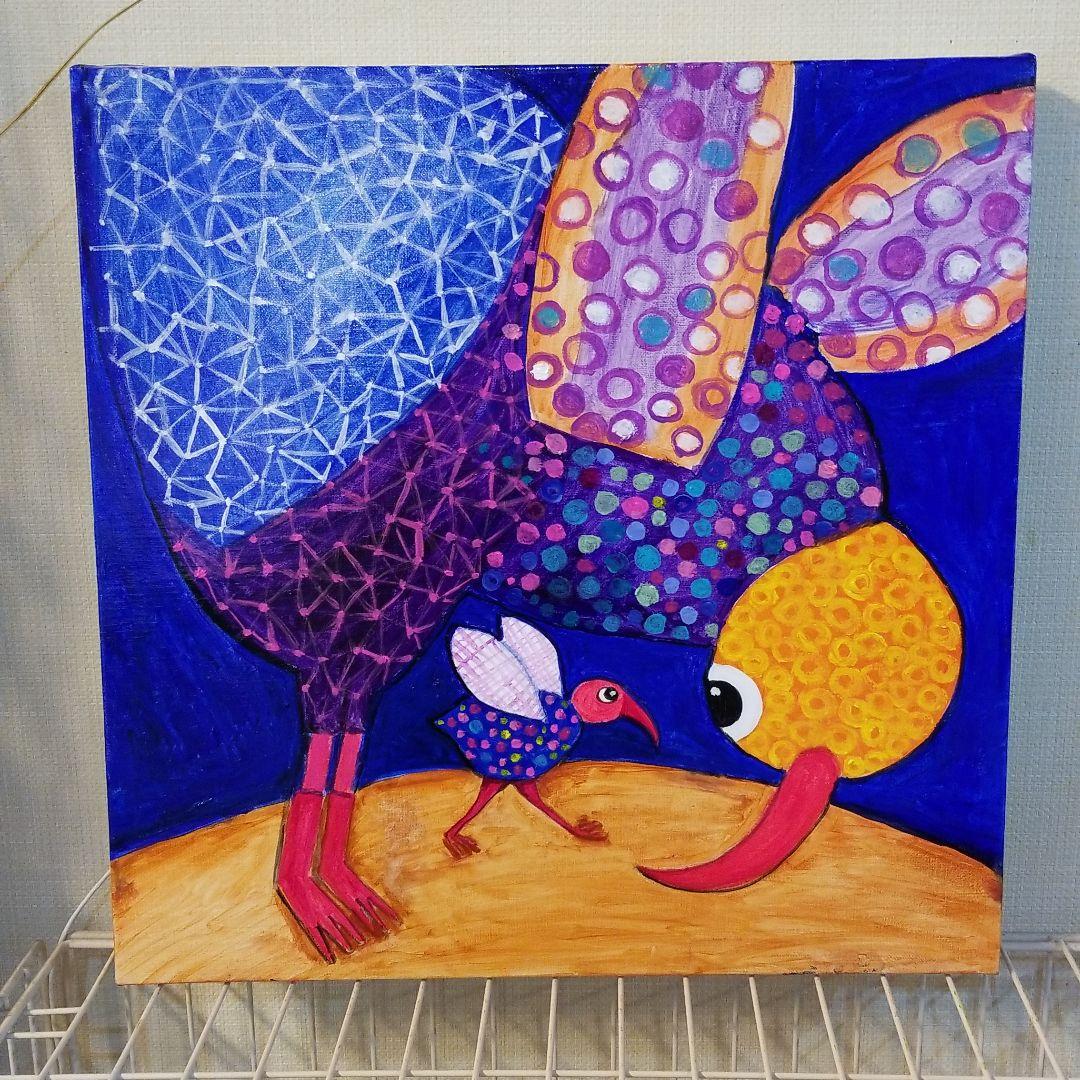 油絵　けい　羽ばたく練習を見る鳥 油絵 けい 羽ばたく練習を見る鳥 油絵 けい 羽ばたく練習を見る鳥 油絵