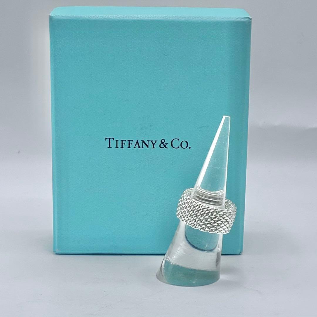 【美品】ティファニー　11号　サマセット　メッシュ　リング　シルバー　指輪