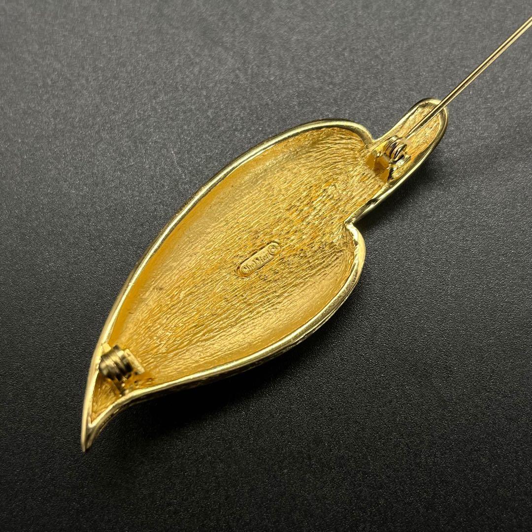 美品 4631 ChristianDior ディオール リーフモチーフ ブローチ - メルカリ