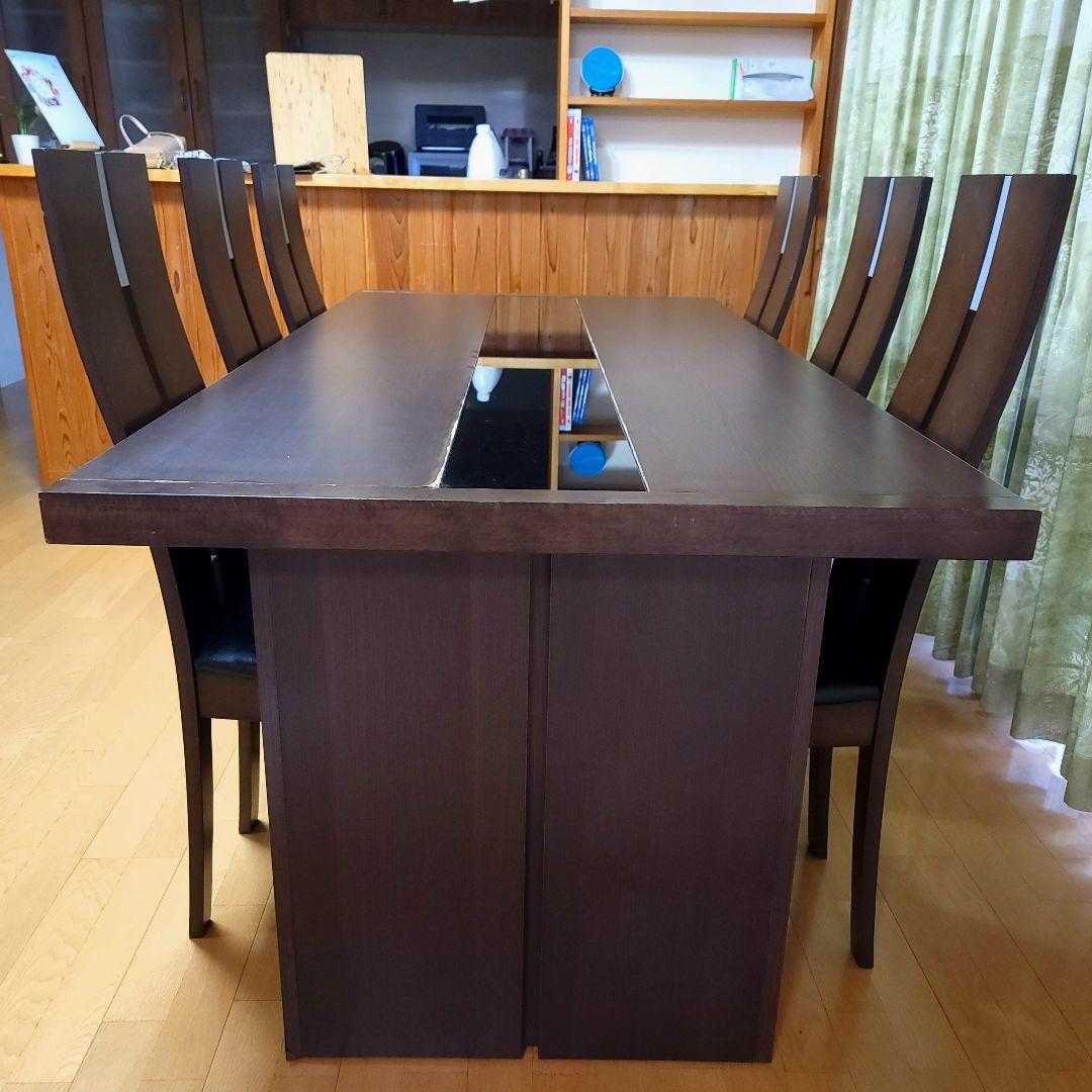 定価:300,000円 椅子6脚セット 180cmテーブル 大川家具