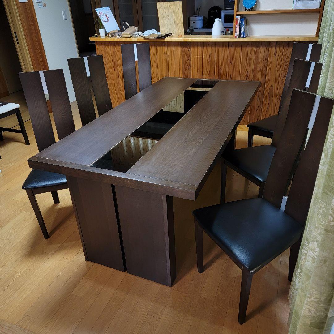定価:300,000円 椅子6脚セット 180cmテーブル 大川家具