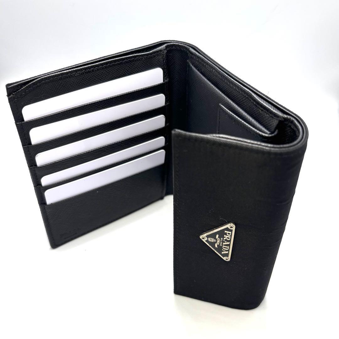 美品 PRADA プラダ ナイロン ポーチ 三角ロゴ ブラック クラッチバッグ