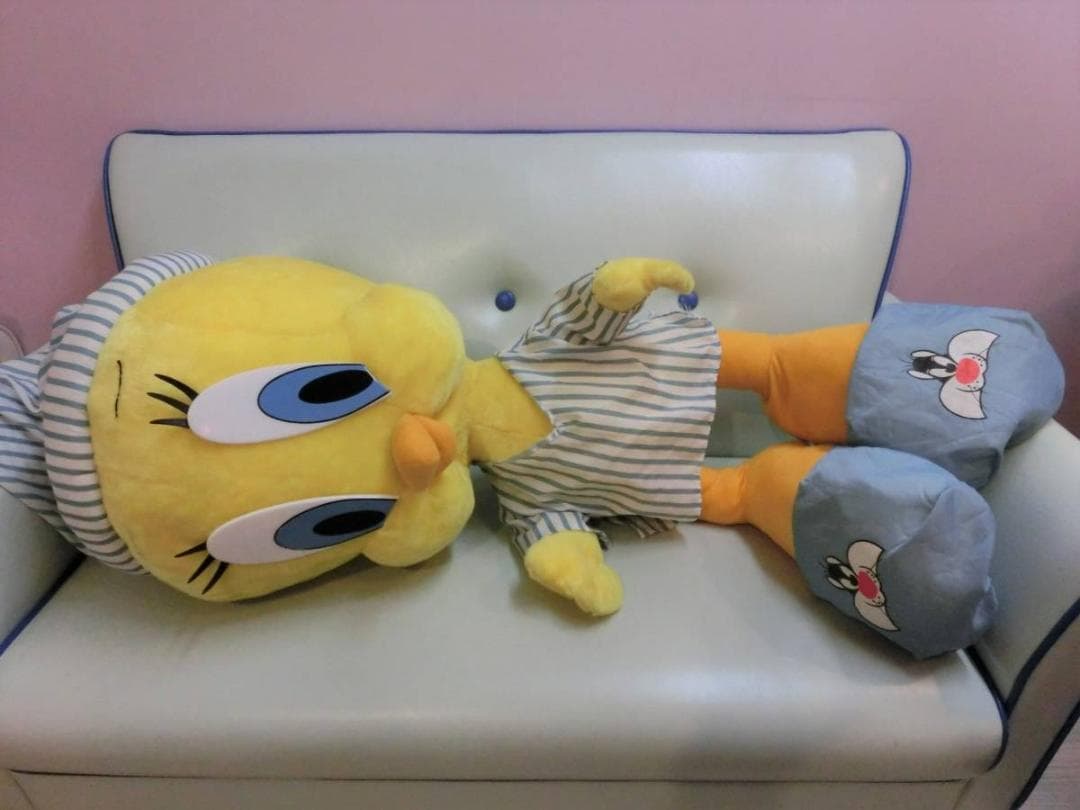 ルーニーテューンズ◆トゥイーティー 超特大1m ぬいぐるみ人形 90s