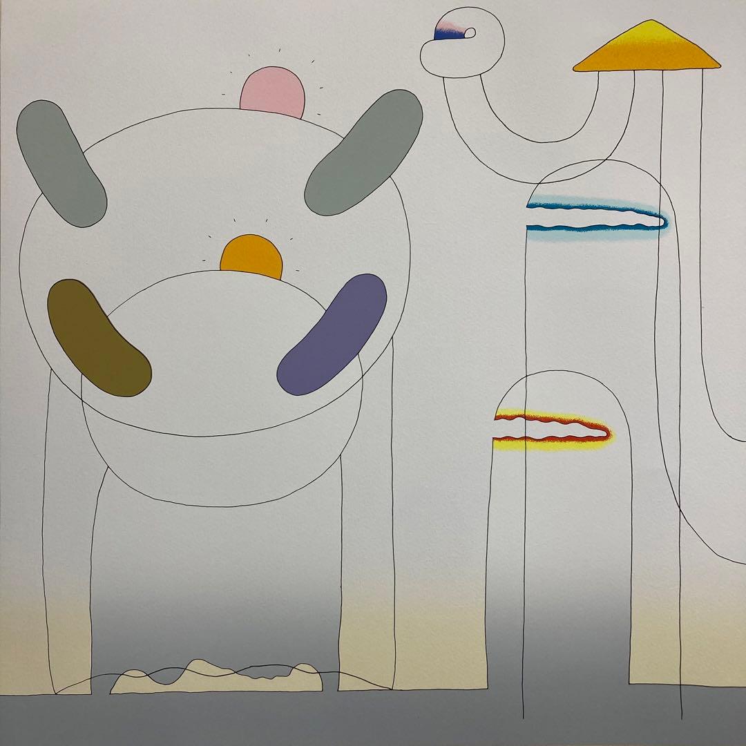 真作むいろはかさなり元永定正 大判シルクスクリーン 直筆サイン 版画 絵画