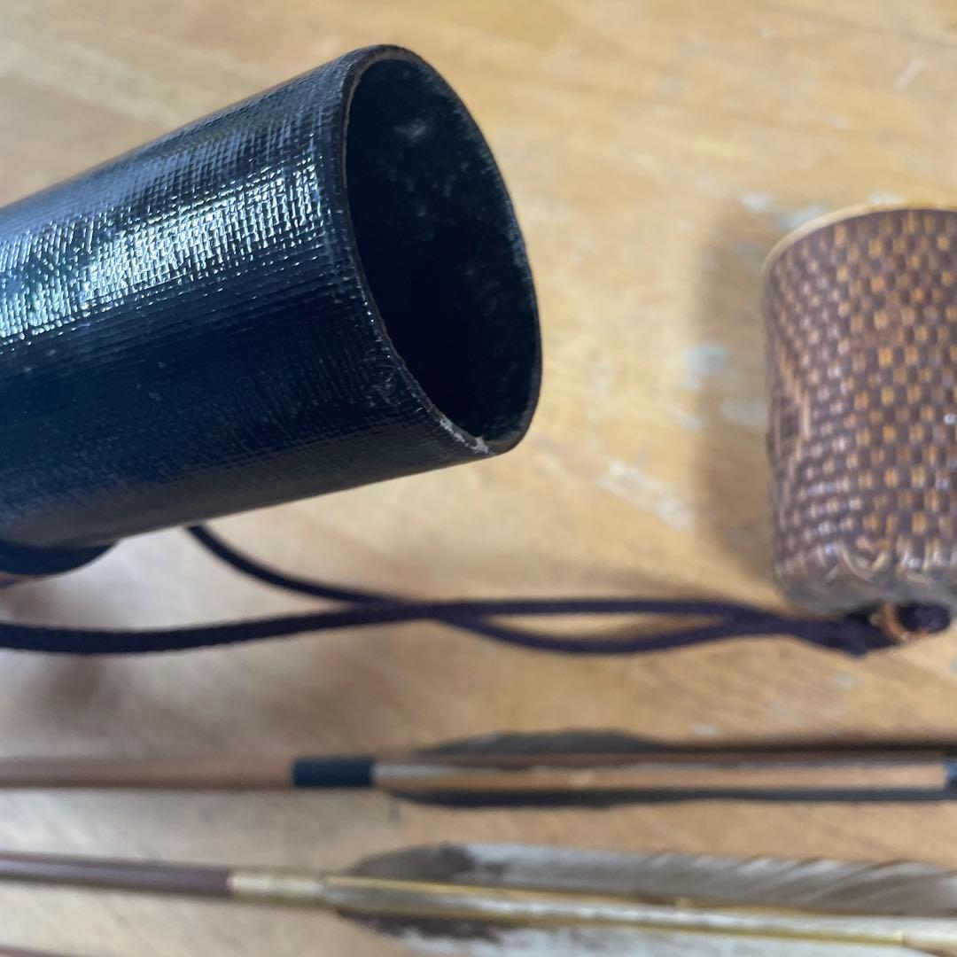 竹製矢筒と矢4本セット　弓道　竹矢