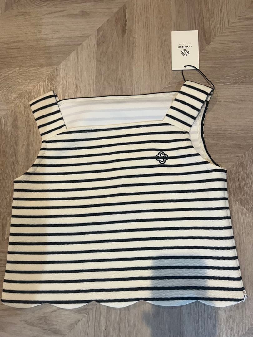 【即日発送】刺繍入りスカラップタンクトップ