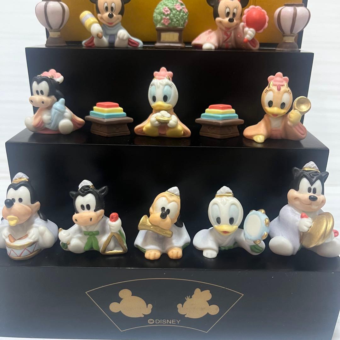 【美品】 ディズニー ひな祭り飾り 陶器製 3段 Disney ベビー 雛人形