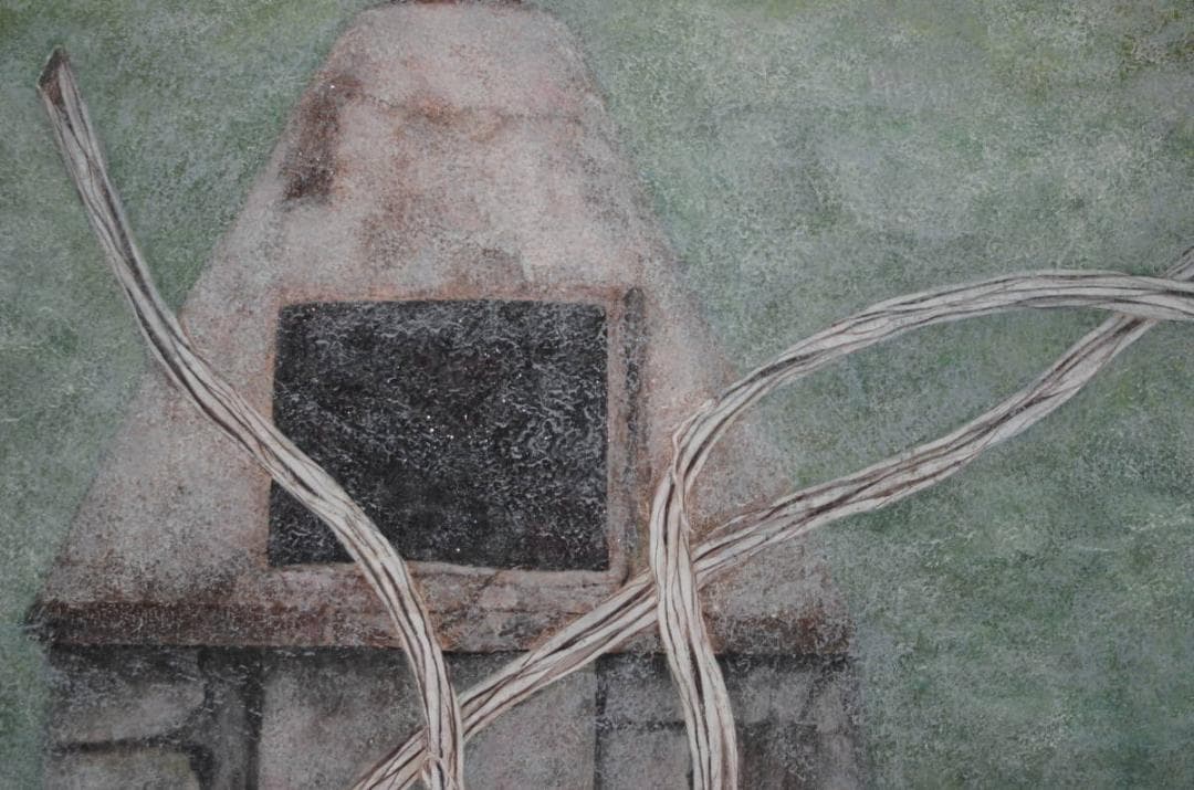 作品名 「フォルム(向日葵)」 岩絵の具 日本画 額入り】