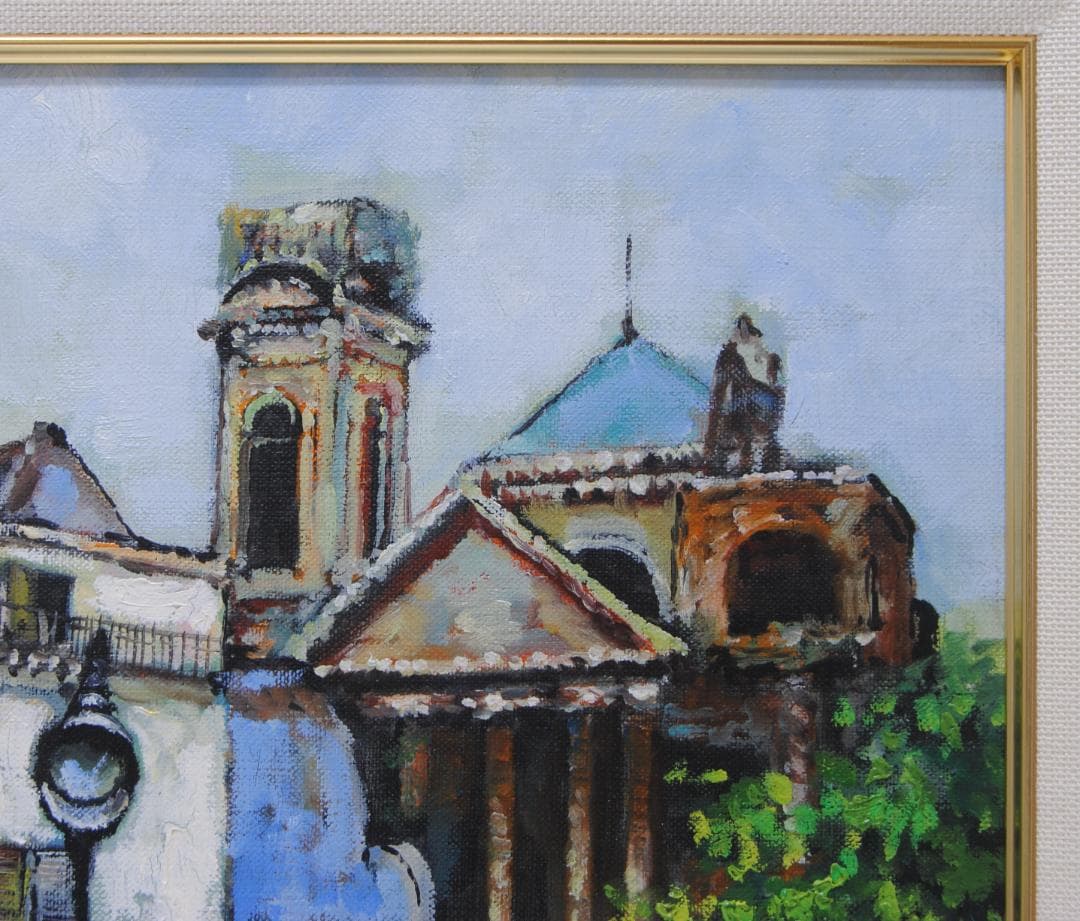 前島智夫 「 レ・アル の街」F8 油絵 油彩画 風景画 フランス パリ