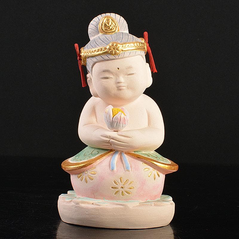 博多人形 人形師 二代 戸畑茂四郎作 「香る観音」 立札付 M R7156 博多