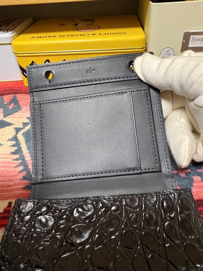 エムピウミッレフォリエクロコダイル１枚革ブラック