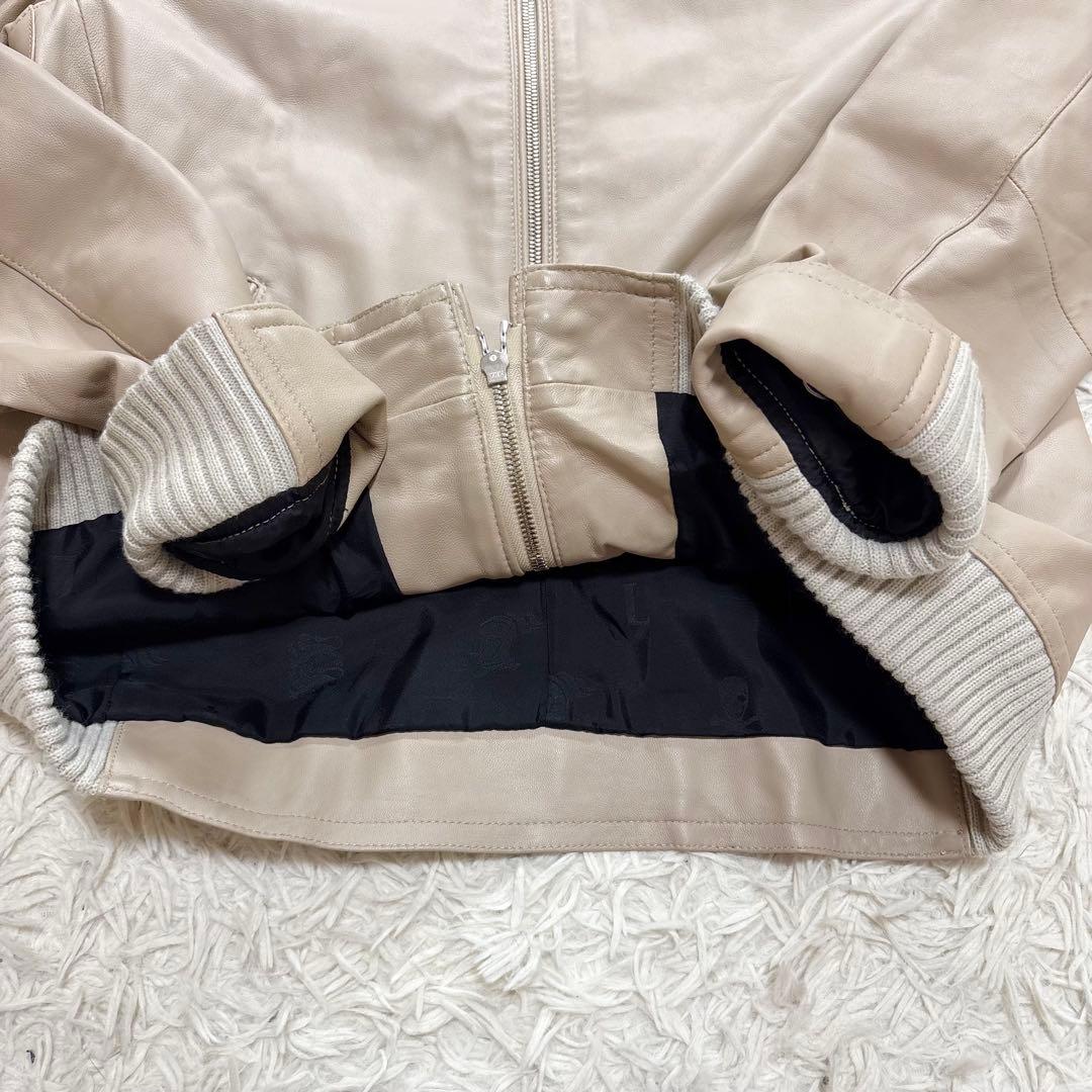 希少 XLサイズ LOVELESS ライダースジャケット ラムレザー 裏地柄-日本