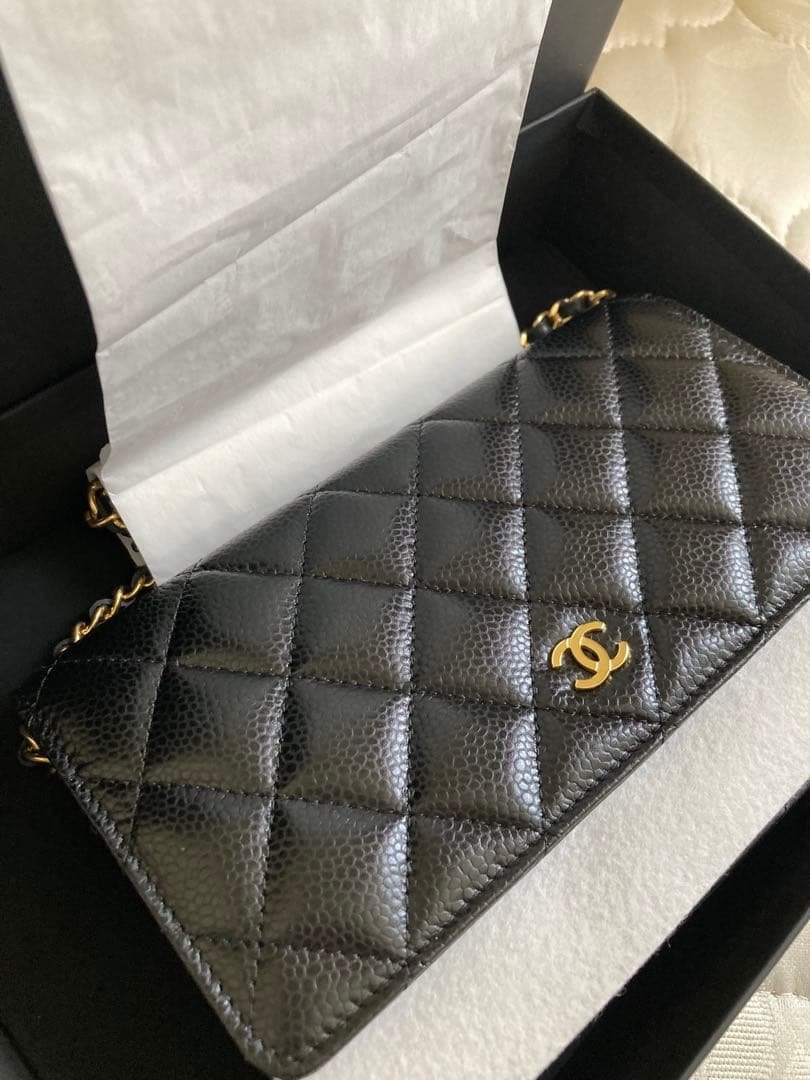 ⭐︎popo⭐︎CHANEL チェーンウォレット　キャビアスキン　新品.未使用
