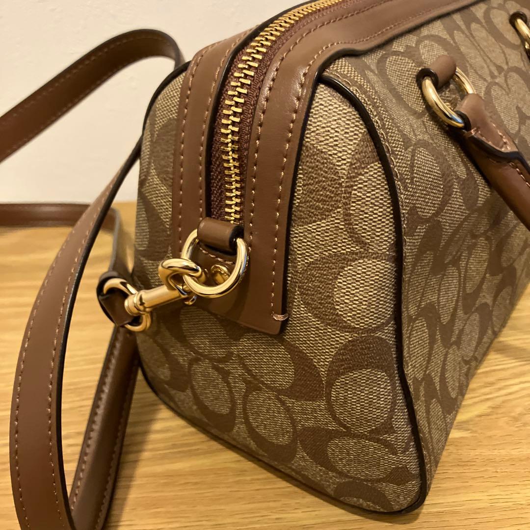 極美品COACH コーチ　2way ミニボストン シグネチャー