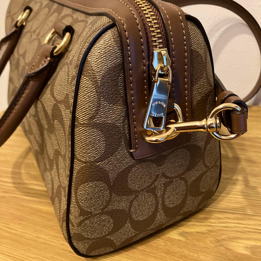 極美品COACH コーチ　2way ミニボストン シグネチャー