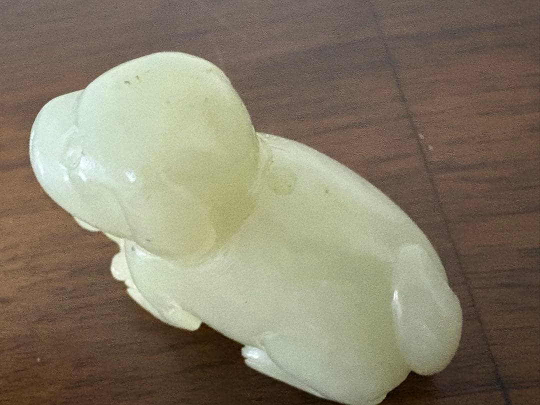 石？玉？の中国的置物　犬の親子　中国美術　4.5cm 48g