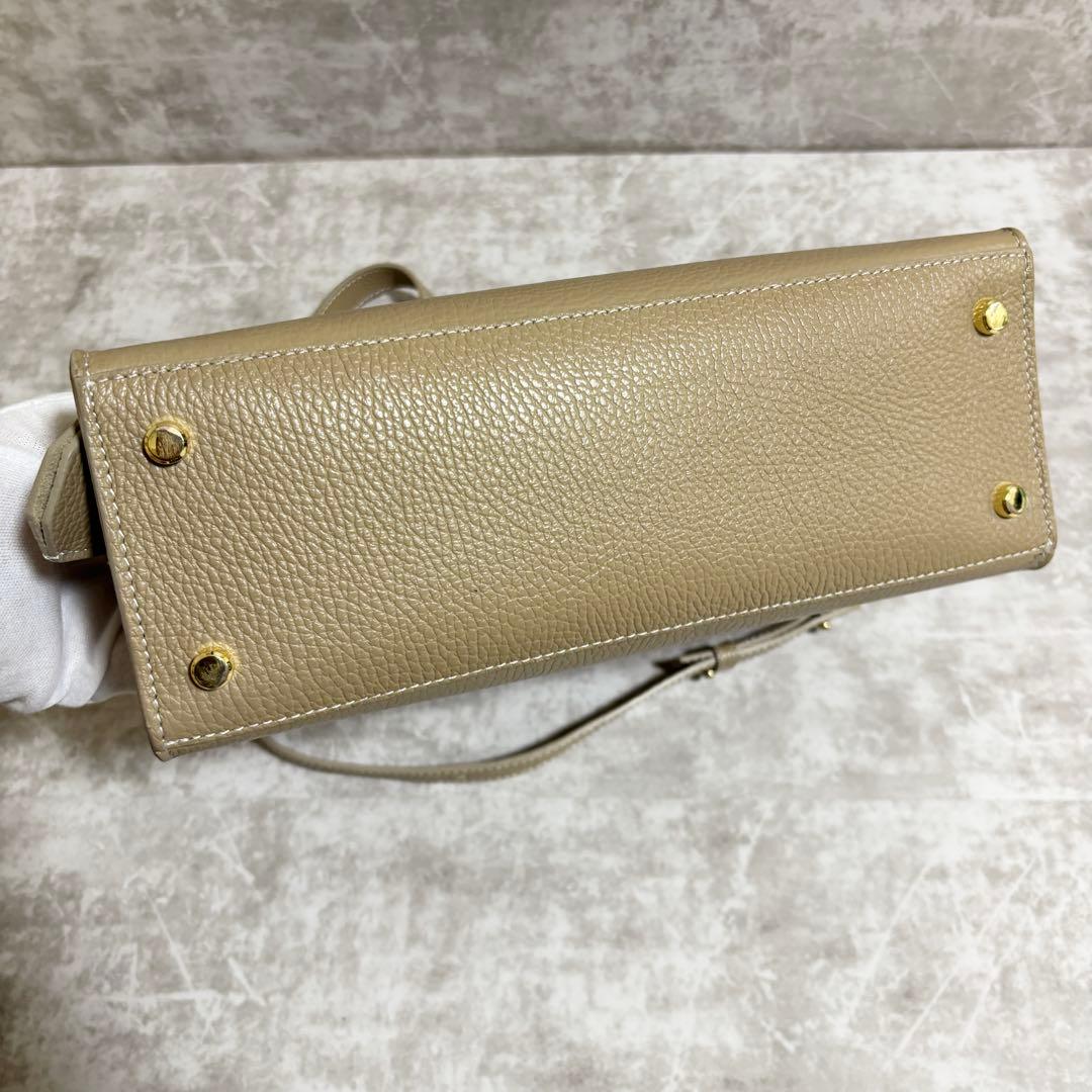 H291 未使用級✨ テディブレイク　ハンドバッグ　2way レザー　チャーム