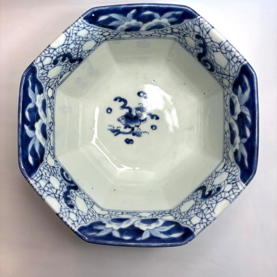 古伊万里 金魚 梅 波 八角鉢