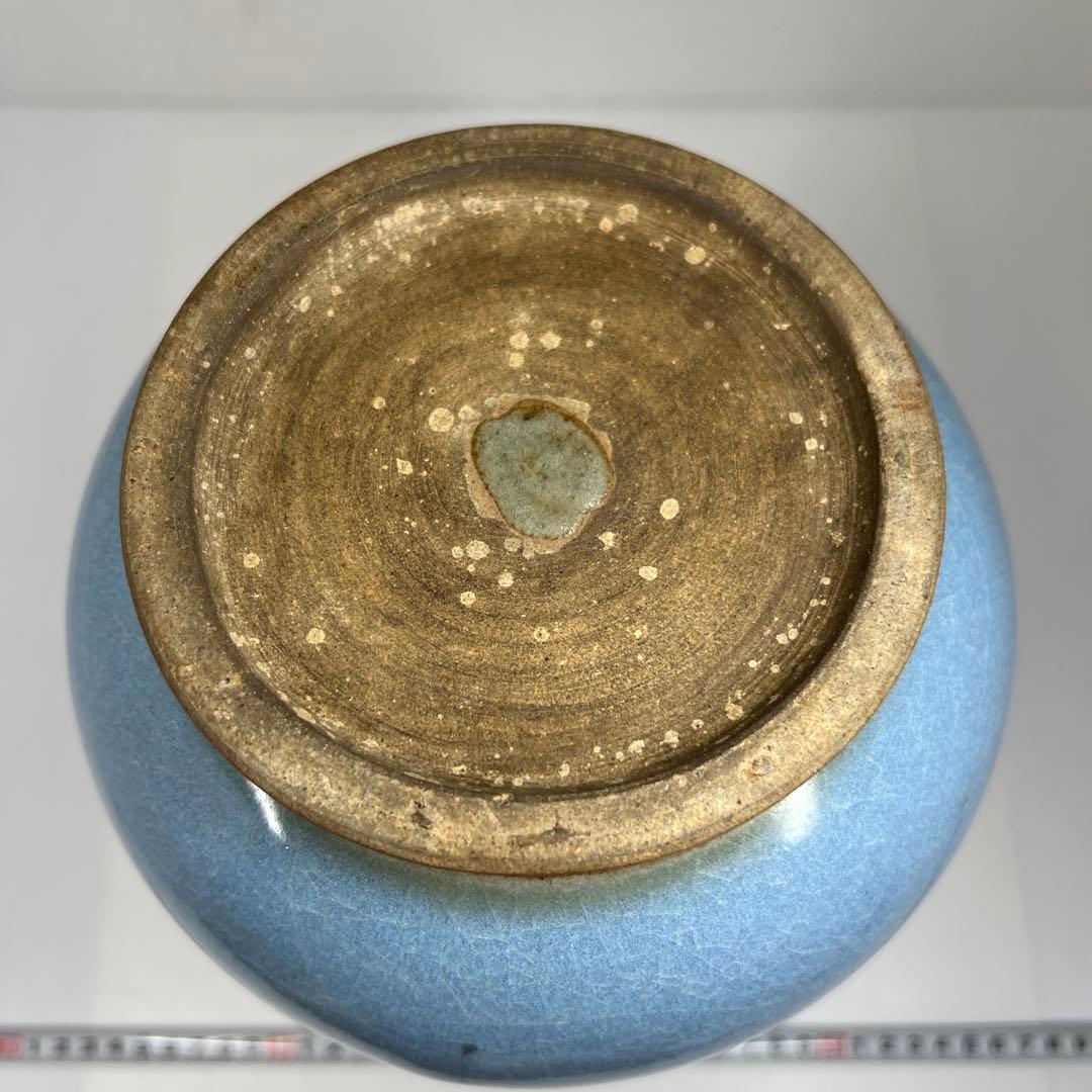 中国美術　辰砂花瓶　高さ31㎝　東Y7-0514③タコチ