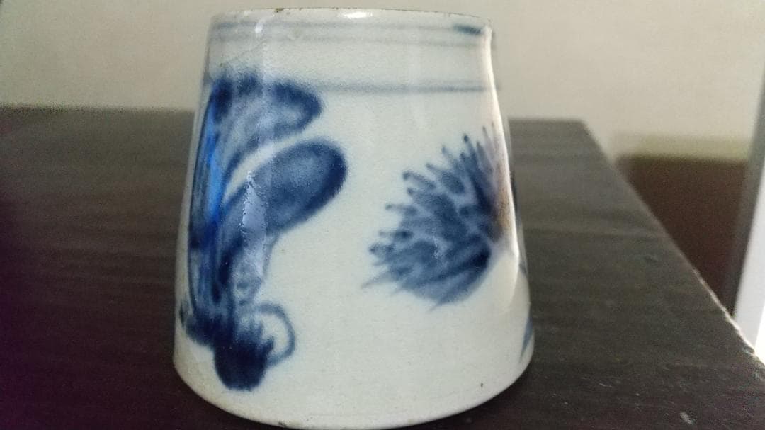 瀬戸　太白手？　竹林　賢人図　蕎麦猪口　厚作り