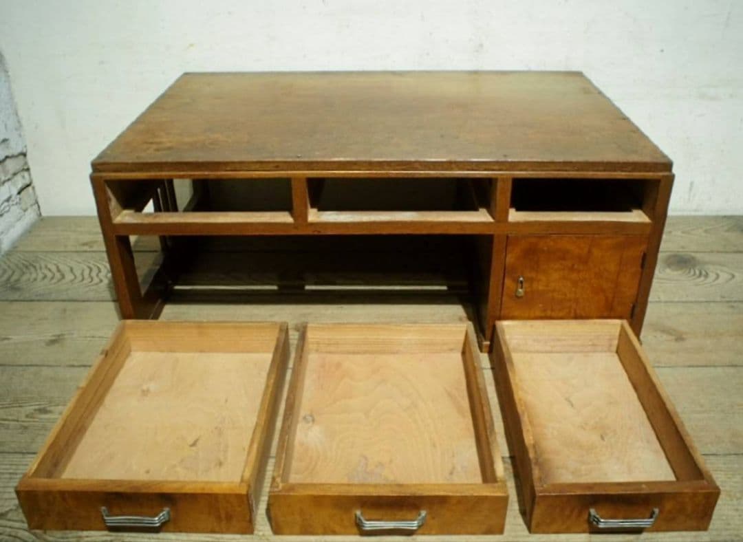 1041 ヴィンテージ ロータイプの片袖机 文机 書斎 センターテーブル