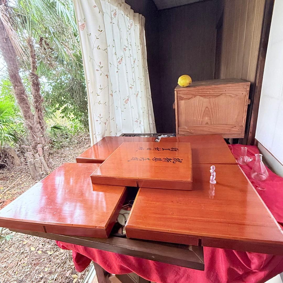 迎春感謝‼️キャラメル色‼️JAPAN 飛騨春慶塗飴色「胴張り御膳」5客木箱入