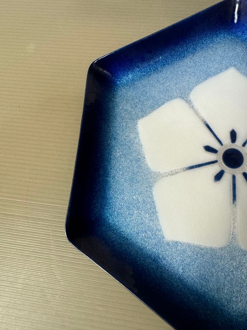 2310 七宝焼　桔梗文　皿　未使用