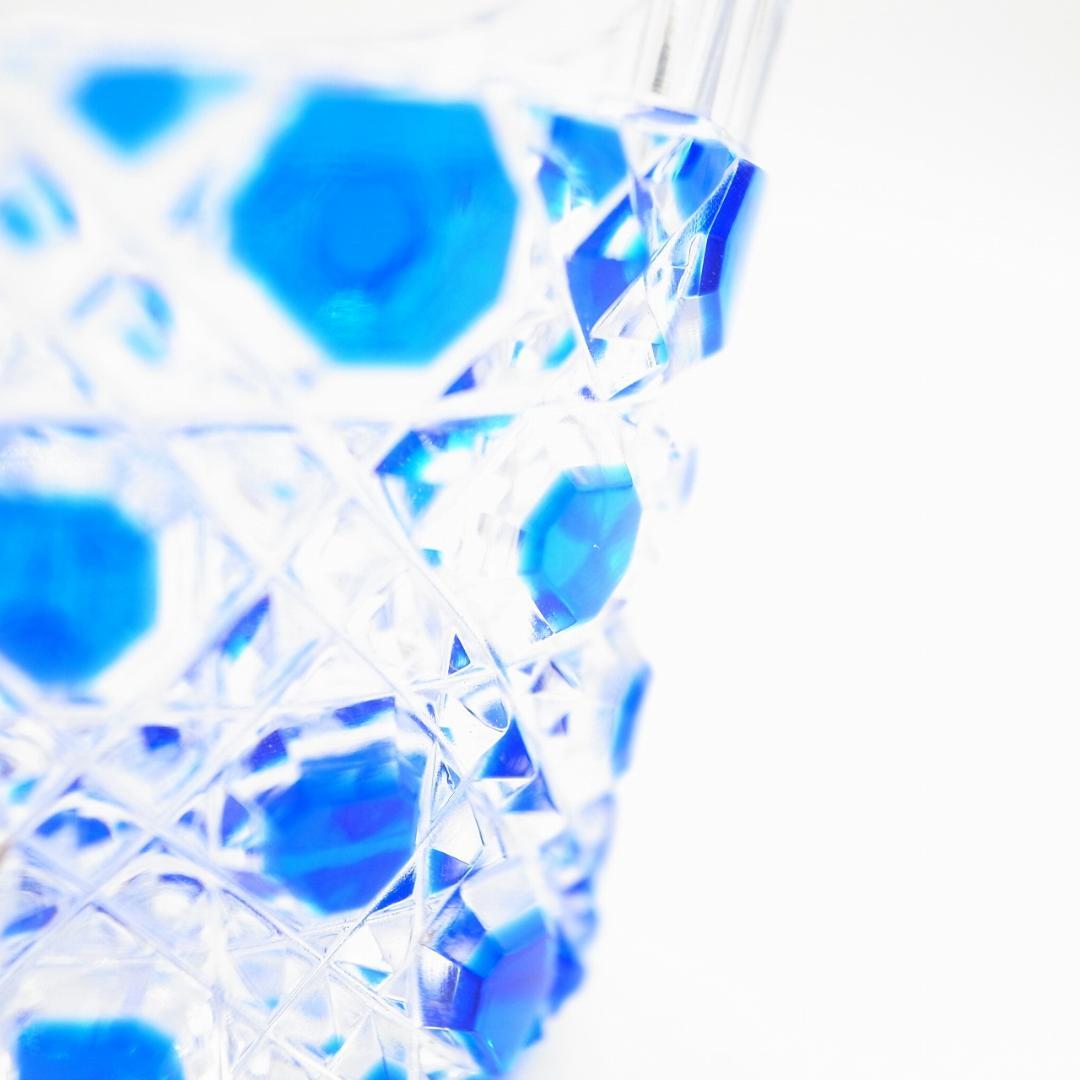 薩摩切子 猪口 八角 籠目文 青 酒器 ぐい呑み グラス 楽天市場】田島