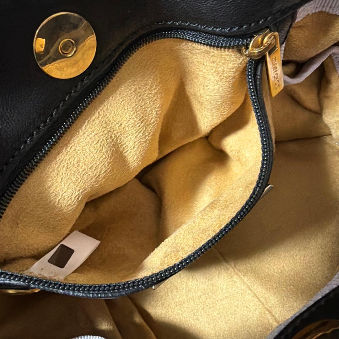 美品 JIMMY CHOO ジミーチュウ ラムスキン ゴールド金具 ハンドバッグ