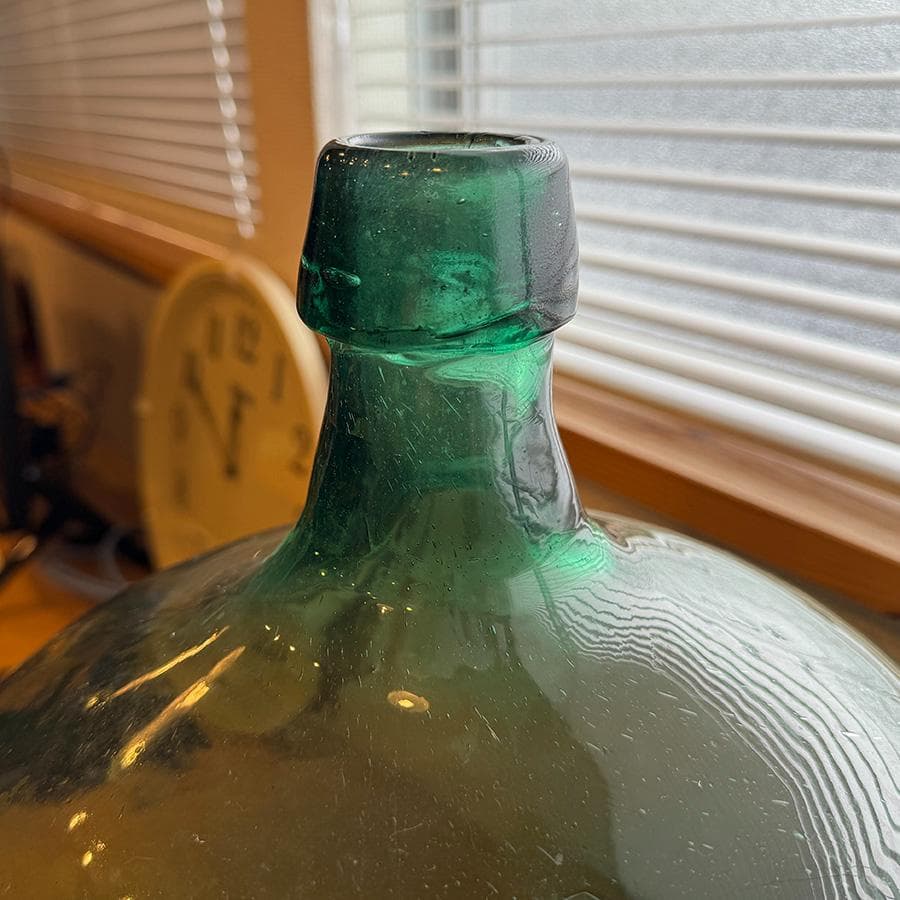 昭和レトロ 特大デミジョンボトル ガラス瓶 緑 花瓶 アンティーク 高さ