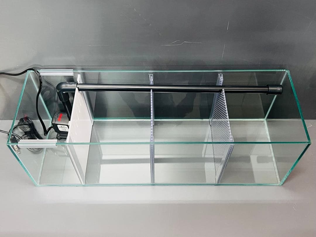 特注水槽 600 200 200 3室 クリア ポンプ付き 未使用 水槽オールガラス水槽