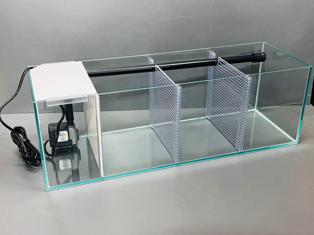 特注水槽 600 200 200 3室 クリア ポンプ付き 未使用 水槽オールガラス水槽